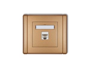 FLEXI Gniazdo komputerowe pojedyncze 1xRJ45, kat. 6, 8-stykowe złoty metalik 8FGK-3