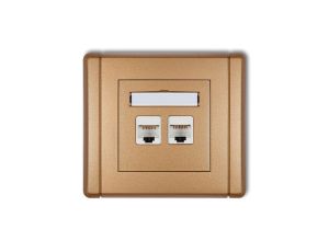 FLEXI Gniazdo komputerowe podwójne 2xRJ45, kat. 6, 8-stykowe złoty metalik 8FGK-4