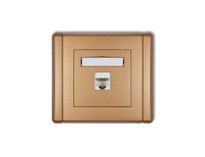 FLEXI Gniazdo komputerowe pojedyncze 1xRJ45, kat. 6, ekranowane, 8-stykowe złoty metalik 8FGK-5