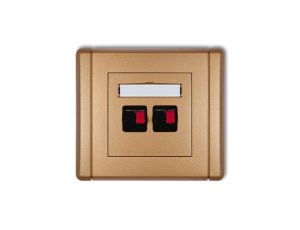 FLEXI Gniazdo głośnikowe podwójne złoty metalik 8FGG-2