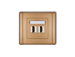 FLEXI Gniazdo podwójne HDMI złoty metalik 8FHDMI-2