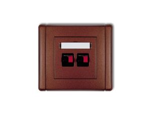 FLEXI Gniazdo głośnikowe podwójne brązowy metalik 9FGG-2