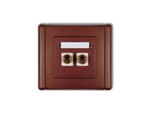 FLEXI Gniazdo głośnikowe pojedyncze (typu banan - czerwony i czarny, pozłacane, 4 mm2, do lutowania) brązowy metalik 9FGG-3