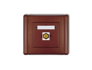 FLEXI Gniazdo pojedyncze RCA (typu cinch - żółty, pozłacane) brązowy metalik 9FGRCA-1