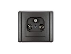 FLEXI Gniazdo antenowe RTV-SAT końcowe multimedialne (Internet) grafitowy 11FGM