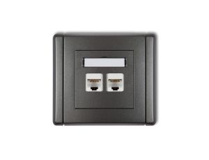 FLEXI Gniazdo komputerowe podwójne 2xRJ45, kat. 6, 8-stykowe grafitowy 11FGK-4