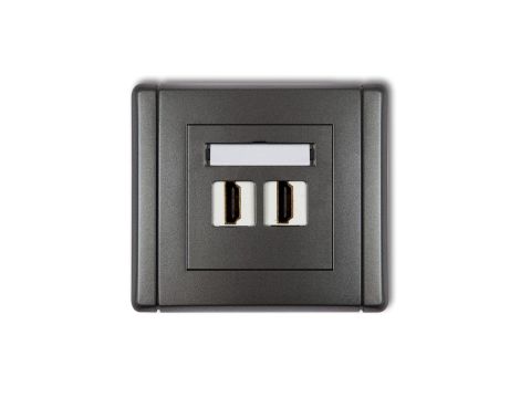 FLEXI Gniazdo podwójne HDMI grafitowy 11FHDMI-2