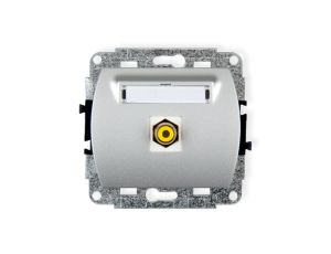 TREND Gniazdo pojedyncze RCA (typu cinch - żółty, pozłacany) srebrny 5GRCA-1