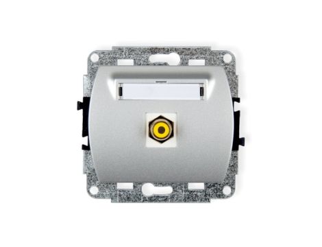 TREND Gniazdo pojedyncze RCA (typu cinch - żółty, pozłacany) srebrny 5GRCA-1