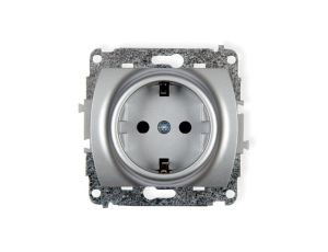 TREND Gniazdo pojedyncze z/u SCHUKO srebrny 5GP-1sp