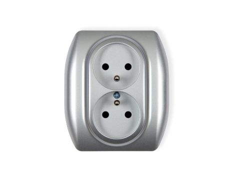 TREND Gniazdo podwójne z/u srebrny 5GP-2zp