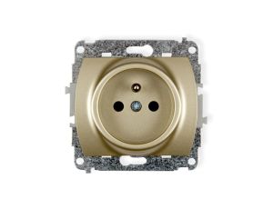 TREND Gniazdo pojedyncze z/u 2P+Z złoty 6GP-1zp