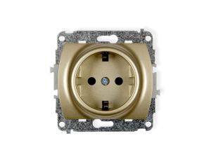 TREND Gniazdo pojedyncze z/u SCHUKO złoty 6GP-1sp