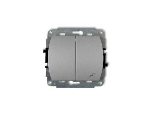 TREND Łącznik jednobiegunowy ze schodowym srebrny metalik 7WP-10