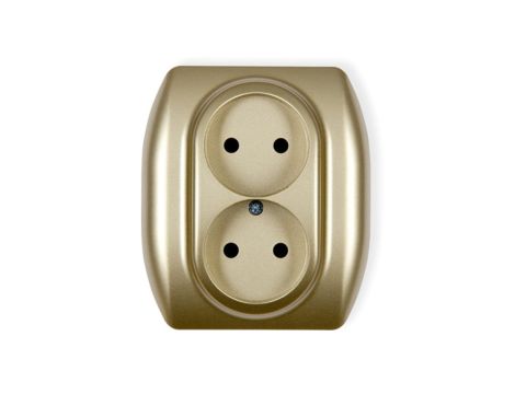 TREND Gniazdo podwójne b/u złoty 6GP-2p