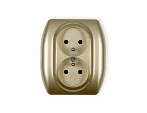 TREND Gniazdo podwójne z/u złoty 6GP-2zp