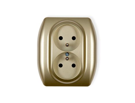 TREND Gniazdo podwójne z/u złoty 6GP-2zp