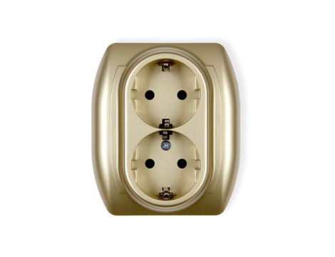 TREND Gniazdo podwójne z/u SCHUKO złoty 6GP-2sp