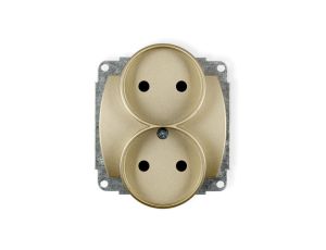 TREND Gniazdo podwójne b/u złoty 6GPR-2p