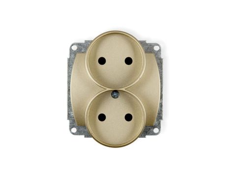 TREND Gniazdo podwójne b/u złoty 6GPR-2p