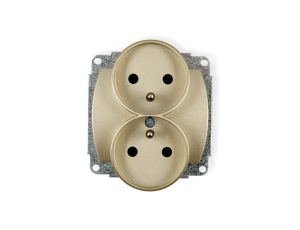 TREND Gniazdo podwójne z/u złoty 6GPR-2zp