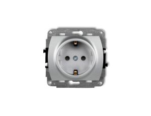 TREND Gniazdo pojedyncze z/u SCHUKO srebrny metalik 7GP-1sp