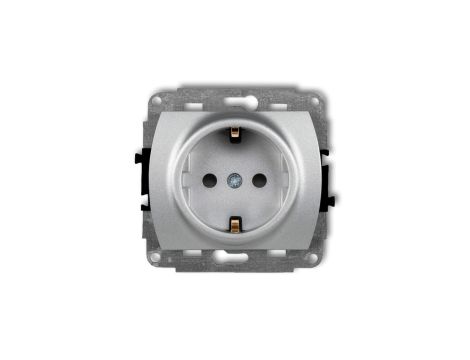 TREND Gniazdo pojedyncze z/u SCHUKO srebrny metalik 7GP-1sp