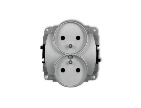 TREND Gniazdo podwójne z/u srebrny metalik 7GPR-2zp