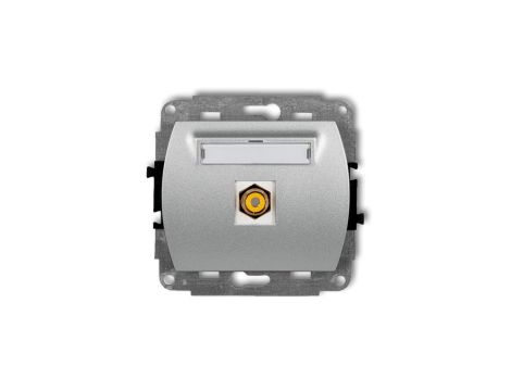 TREND Gniazdo pojedyncze RCA (typu cinch - żółty, pozłacany) srebrny metalik 7GRCA-1