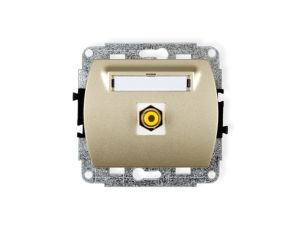 TREND Gniazdo pojedyncze RCA (typu cinch - żółty, pozłacany) złoty 6GRCA-1