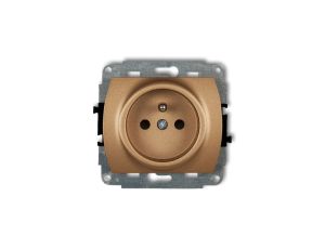 TREND Gniazdo pojedyncze z/u złoty metalik 8GP-1zp