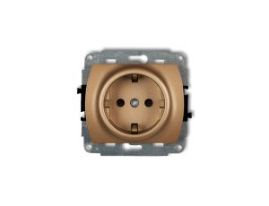 TREND Gniazdo pojedyncze z/u SCHUKO złoty metalik 8GP-1sp
