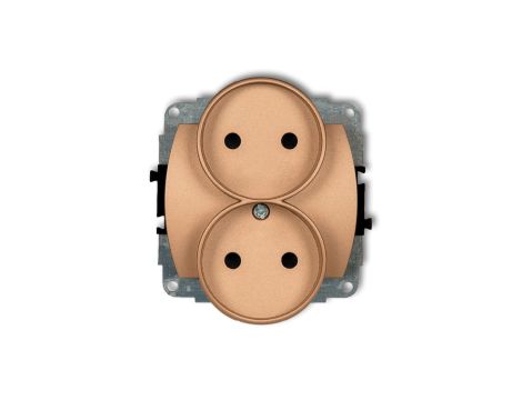 TREND Gniazdo podwójne b/u złoty metalik 8GPR-2p