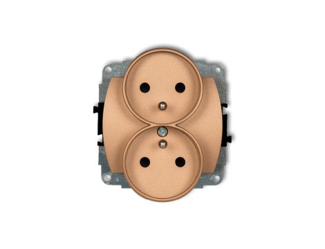 TREND Gniazdo podwójne z/u złoty metalik 8GPR-2zp