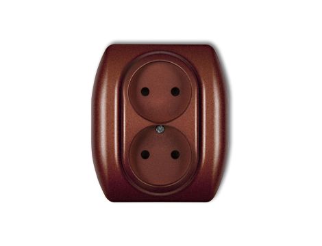 TREND Gniazdo podwójne b/u brĄzowy metalik 9GP-2p