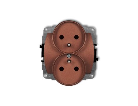 TREND Gniazdo podwójne z/u brązowy metalik 9GPR-2zp