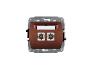 TREND Gniazdo antenowe podwójnego typu F (SAT) pozłacany brĄzowy metalik 9GF-2.1