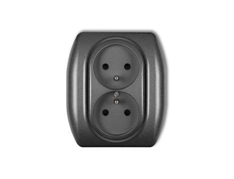 TREND Gniazdo podwójne z/u grafitowy 11GP-2zp