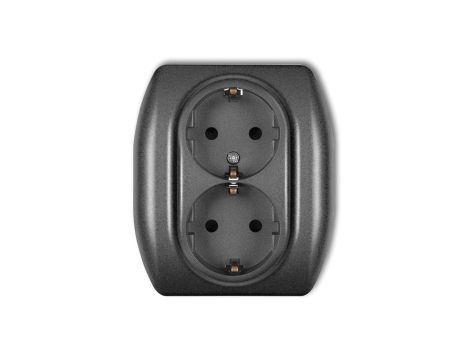 TREND Gniazdo podwójne z/u SCHUKO grafitowy 11GP-2sp