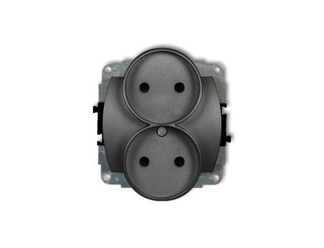 TREND Gniazdo podwójne b/u grafitowy 11GPR-2p