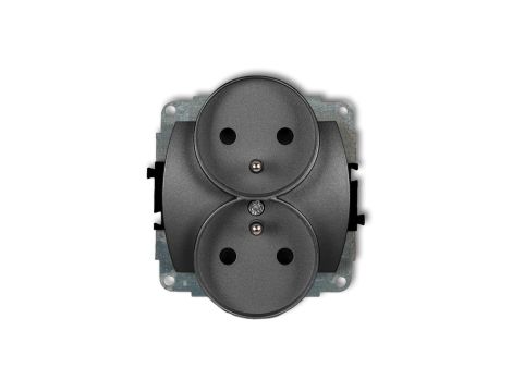 TREND Gniazdo podwójne z/u grafitowy 11GPR-2zp