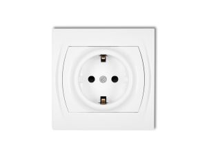 LOGO Gniazdo pojedyncze z/u SCHUKO biały LGP-1sp