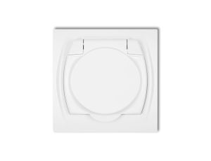 LOGO Gniazdo bryzgoszczelne z/u SCHUKO (klapka biała) biały LGPB-1sp