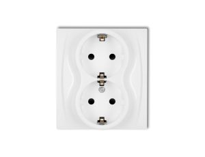 LOGO Gniazdo podwójne z/u SCHUKO biały LGP-2sp