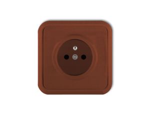 LIZA Gniazdo pojedyncze z/u 2P+Z brĄzowy 4GPT-1z