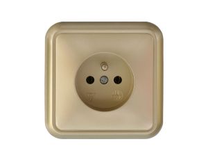 LIZA Gniazdo pojedyncze z/u 2P+Z złoty 6GPT-1z
