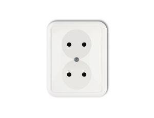 LIZA Gniazdo podwójne b/u biały GPT-2