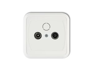 LIZA Gniazdo antenowe RTV przelotowe 9dB biały GAP-1L9