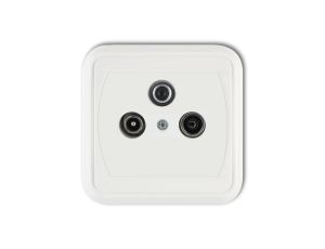 LIZA Gniazdo antenowe RTV-SAT końcowe 1,5dB biały GAS-1L