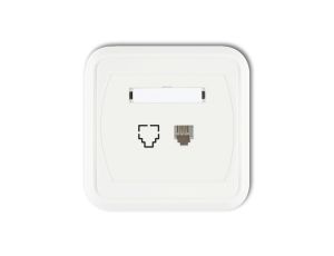 LIZA Gniazdo telefoniczne pojedyncze 1xRJ11, 4-stykowe biały GLT-1